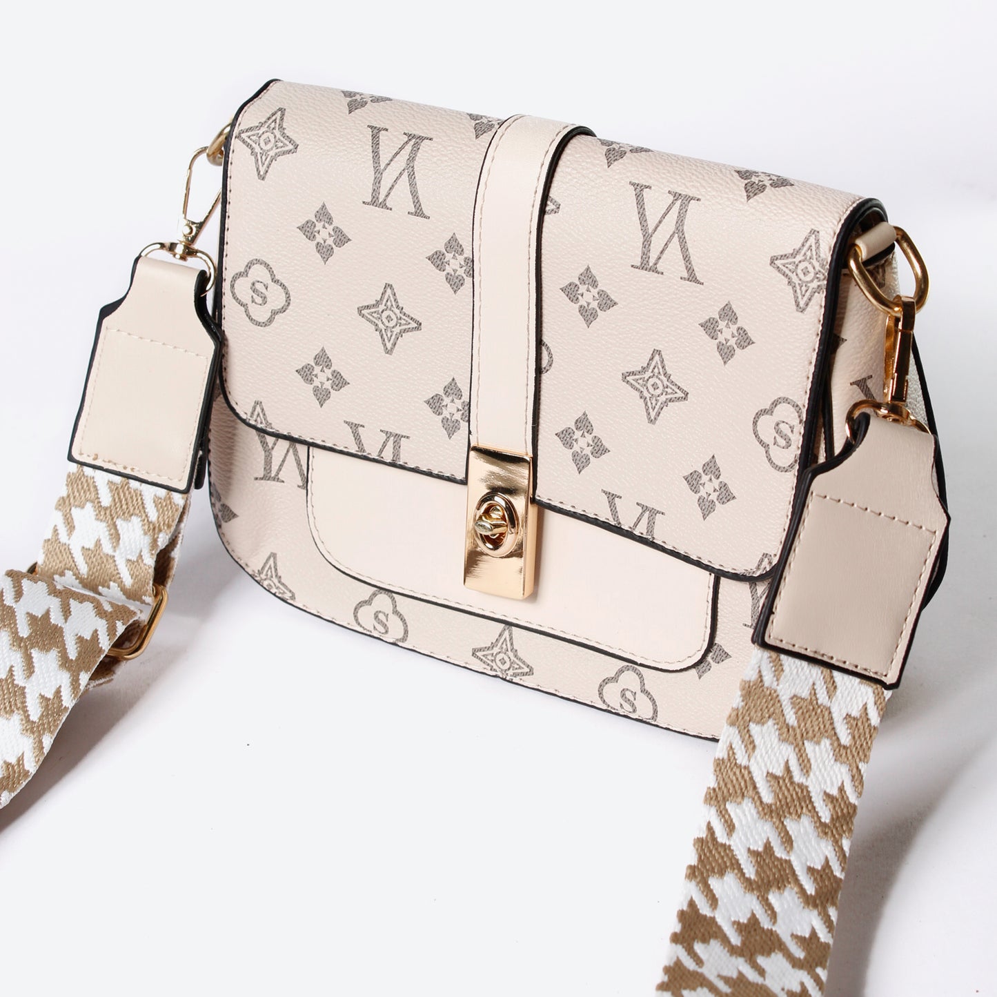Bolso Manos Libres L22 – Estilo Diario con Toques Dorados